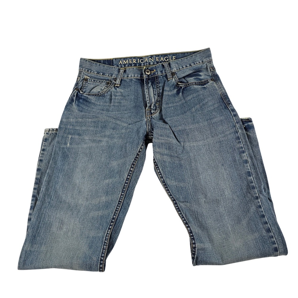 American Eagle Mens Straight Leg Blue Denim Jeans Medium Wash 32x32 100% Cotton